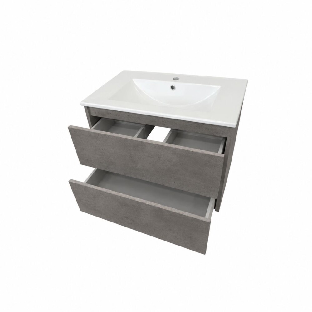 Mueble de baño 2 cajones Gris claro 60cm Mueble De Baño 2 Cajones Gris Claro 60cm
