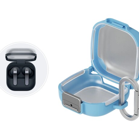 Funda Clip Case con Mosquetón para Galaxy Buds4 y Buds4 Pro Blue