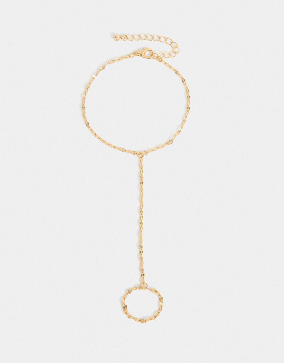 Pulsera Flexible Con Anillo - Dorado 