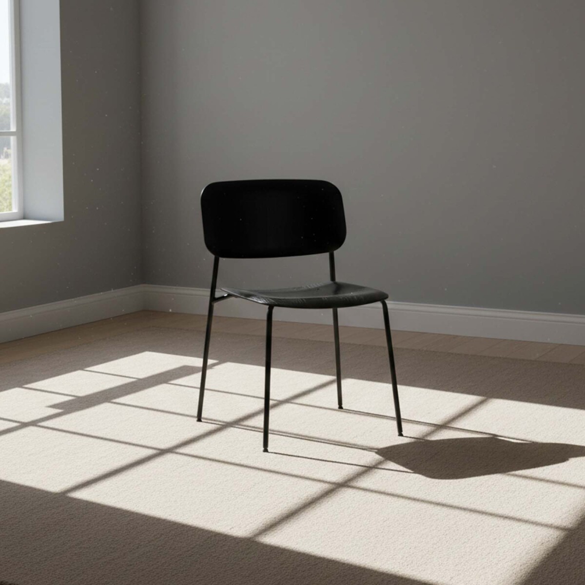 SILLA DE COMEDOR - MADERA-Y-METAL NEGRO O´CONOR II 