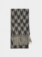 Bufanda Estampada Con Flecos gris