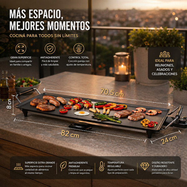 Parrilla Barbacoa Eléctrica Raf R5414 70cm 1800w BARBACOA ELECTRICA 70.5CM R5414 RAF