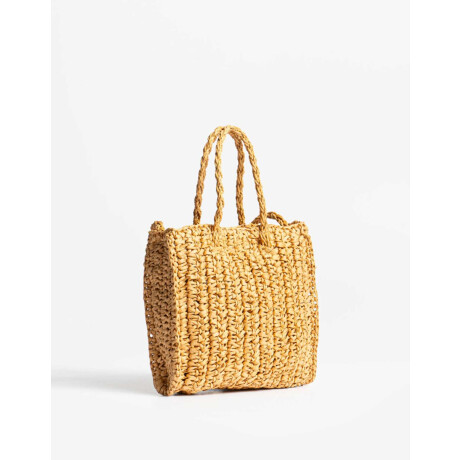 Cartera Efecto Rafia Marron Beige