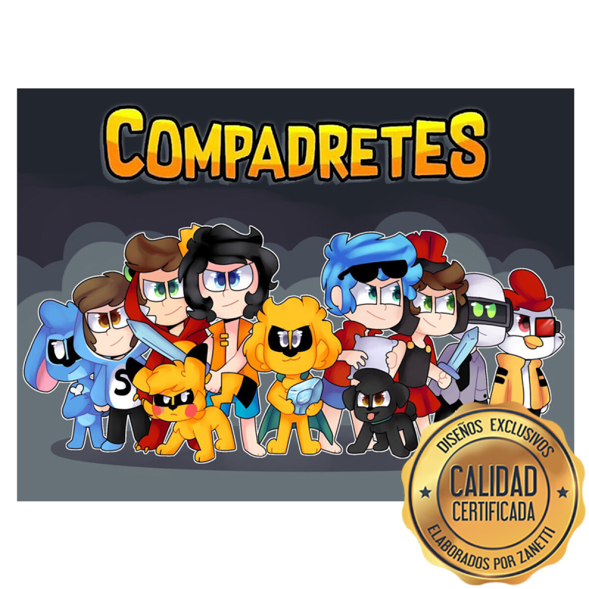 Lámina Compadretes - Personajes Rect. 