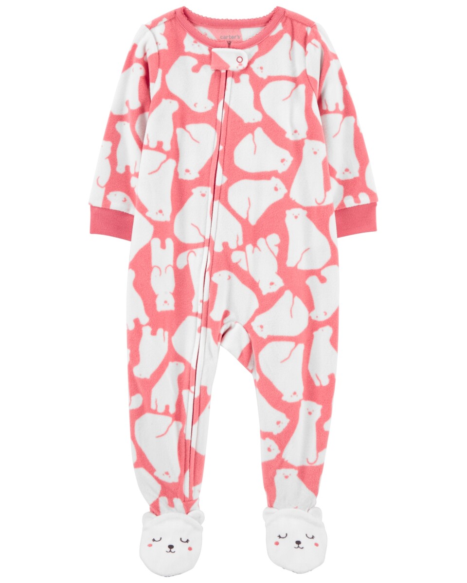 Pijama una pieza de micropolar con pie y diseño oso polar 