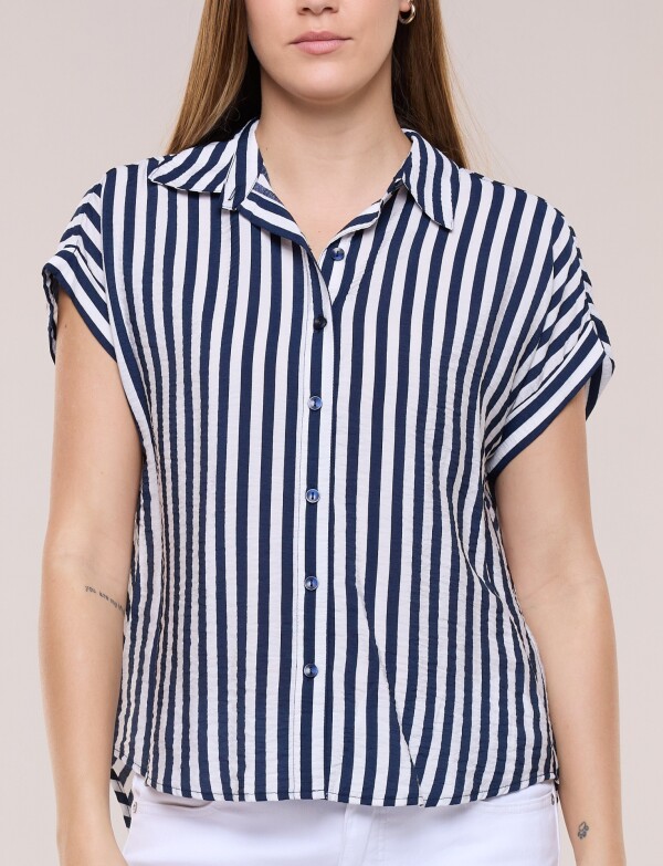 Camisa Rayas BLANCO/AZUL