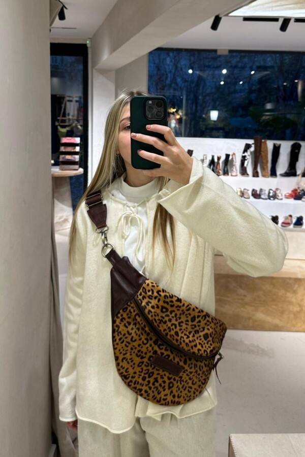 Leather Fanny Pack XL Leopard