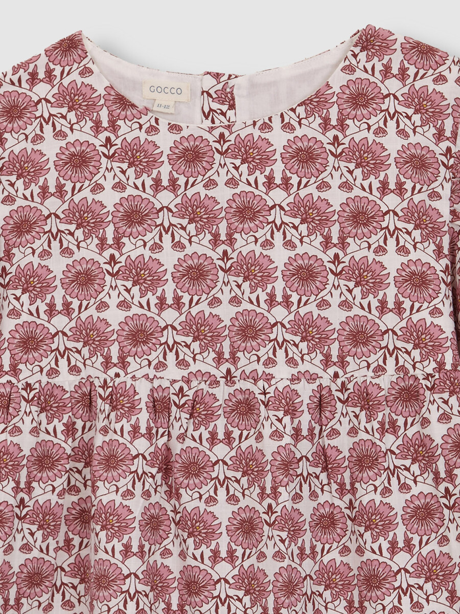 Vestido Estampado Flores Berenjena