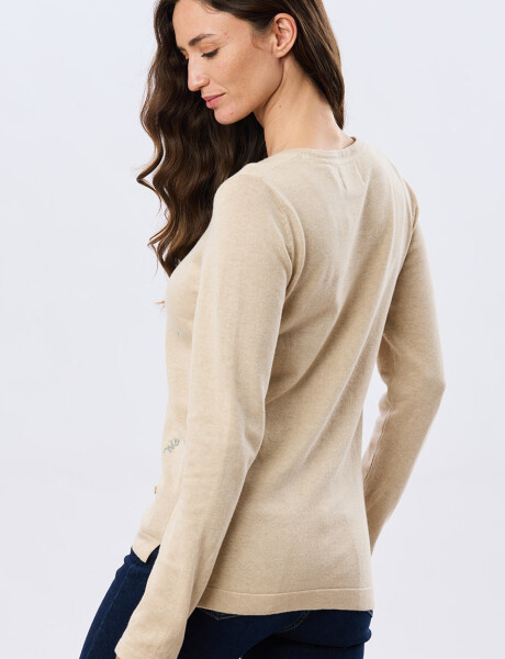 BUZO TEJIDO BORDADO Beige