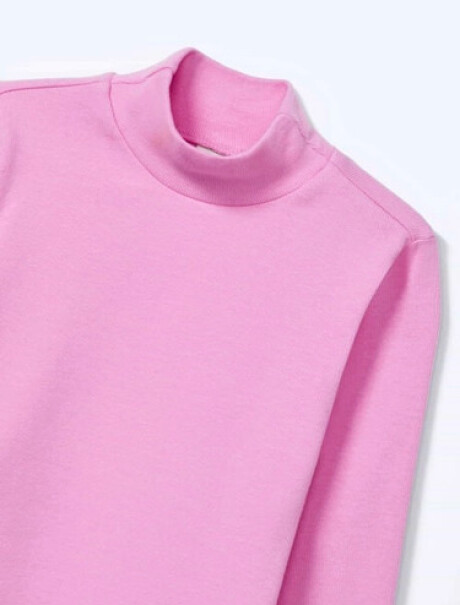POLERA INFANTIL EN TELA ACANALADA ROSADO