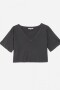 Crop top escote en V GRIS OSCURO