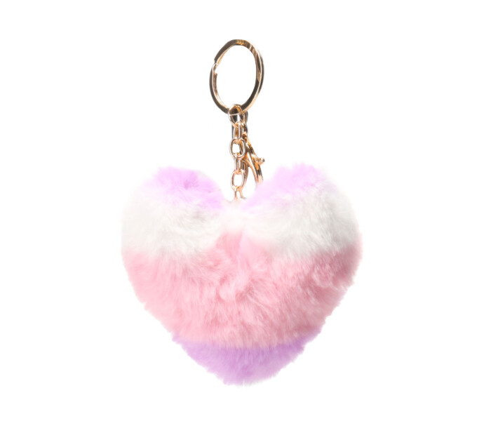 Llavero pompon de corazon Multicolor
