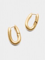 Aros Ovalados De Color Dorado dorado