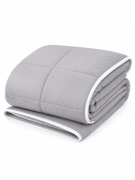 CUBRE CAMA LISO 1 PLAZA 150 x 230CM GRIS CLARO