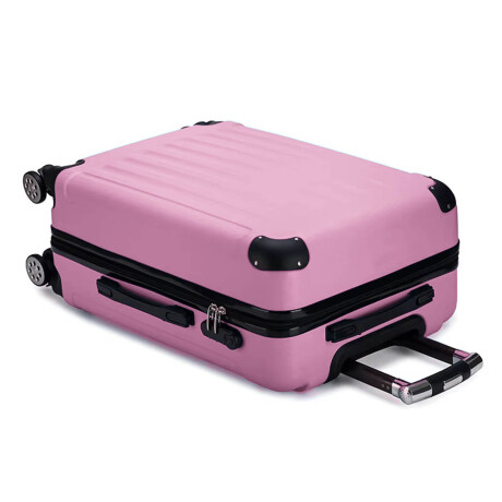 Valija Rígida 20'' Resistente Impermeable 4 Ruedas Rosa1