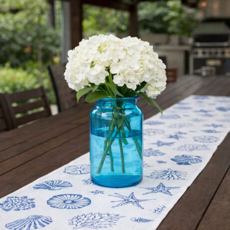 Florero de Vidrio Azul Decorativo Chico