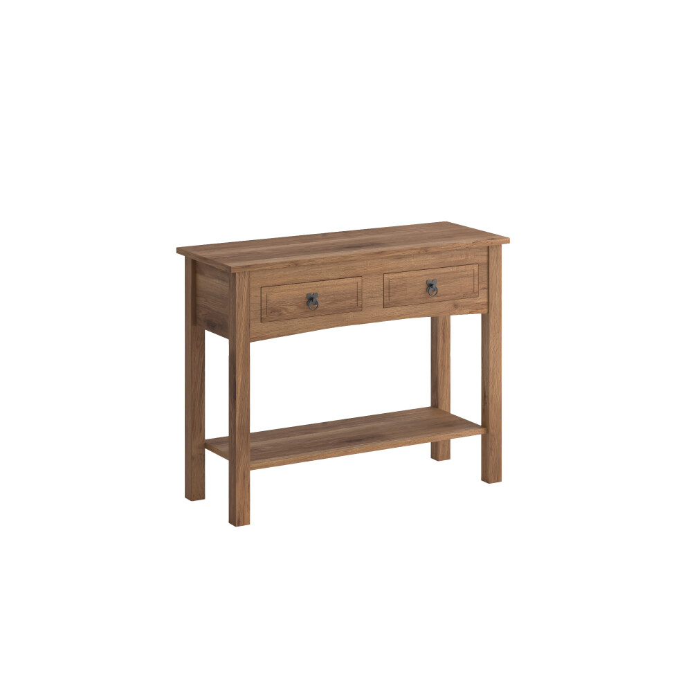 Mesa de arrime 2 cajones Living - Linea mexicana Nogal