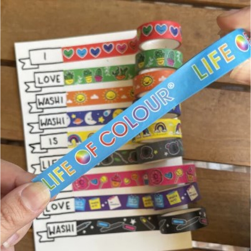 DOODLE WASHI TAPE -10 ROLLOS Life Of Colour Doodle Washi Tape -10 Rollos Life Of Colour