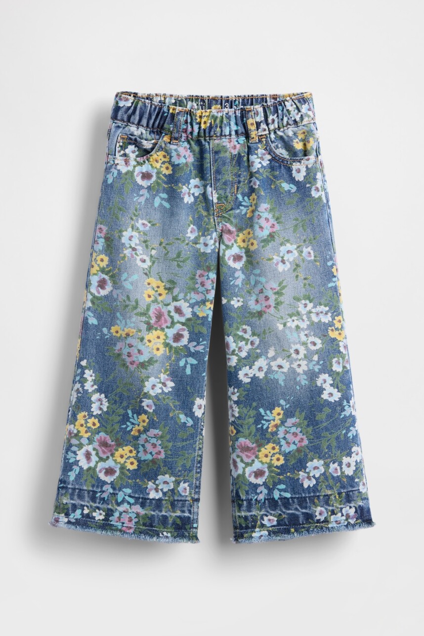 Jean Baggy Floral Toddler Niña Floral Print