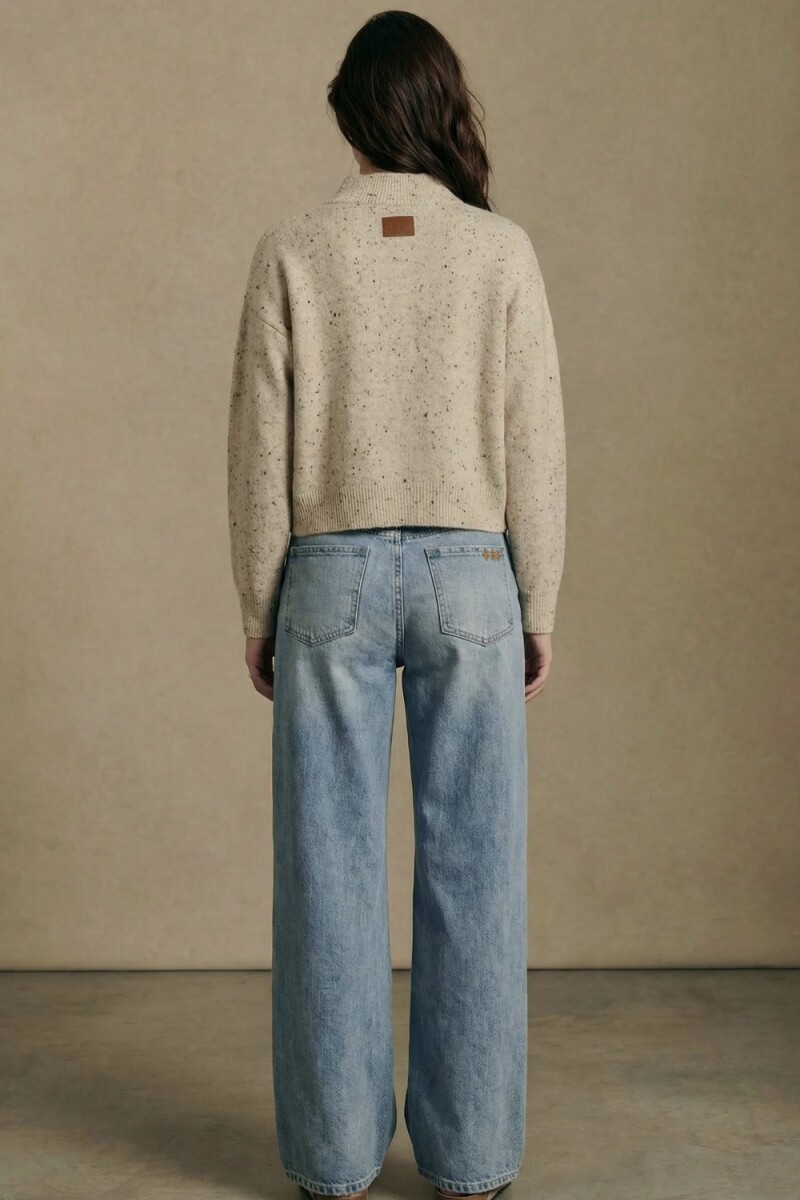 Cardigan Bouttonne Beige Melange