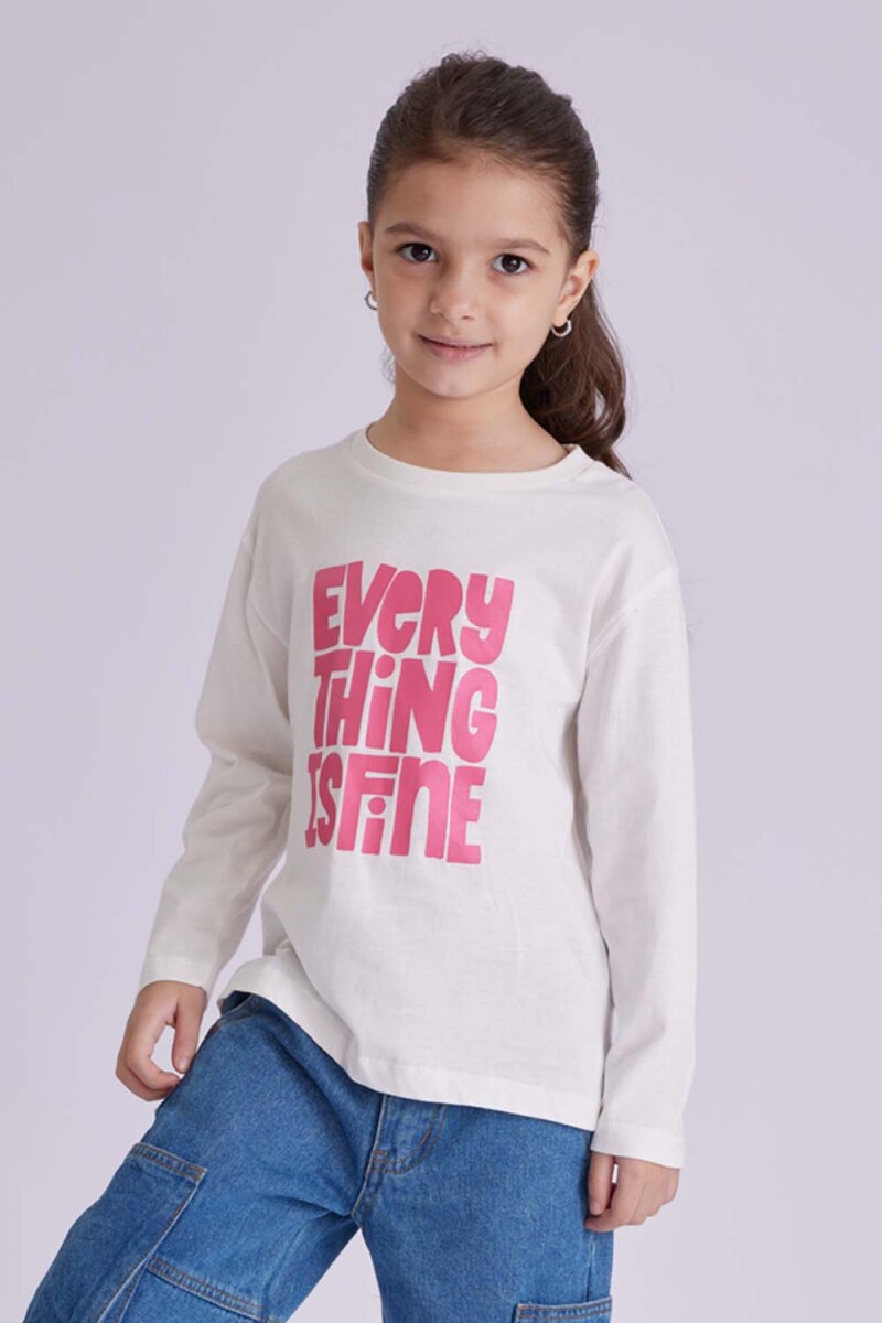 Remera manga larga Estampado Blanco