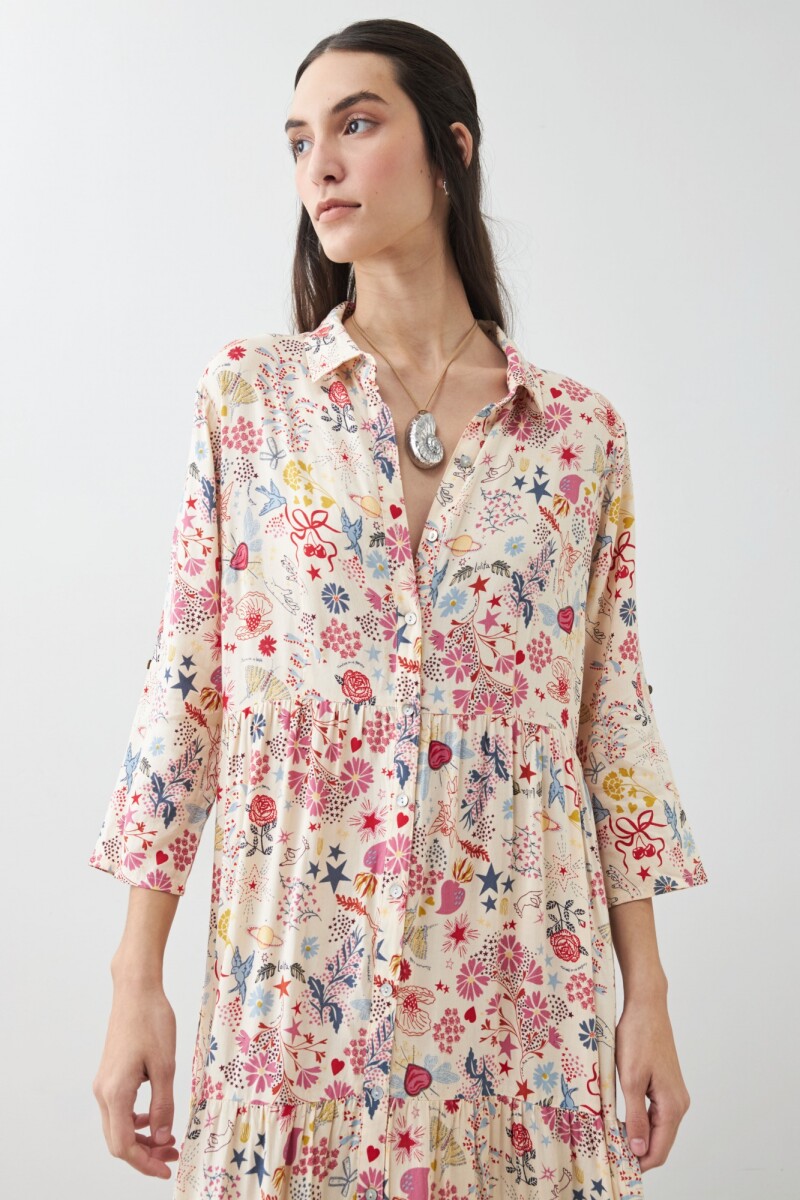 Maxi vestido estampado multicolor