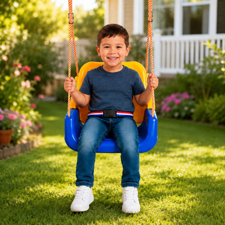 Hamaca Infantil 3en1 Adaptable Bebé Niño Plástico c/Cuerdas Azul