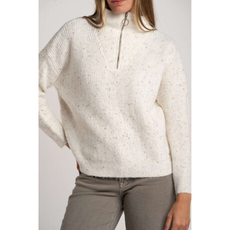 Sweater Lana Cierre Beige Melange