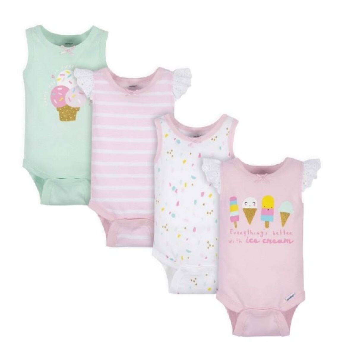 Set x4 Bodies manga corta - Heladitos 