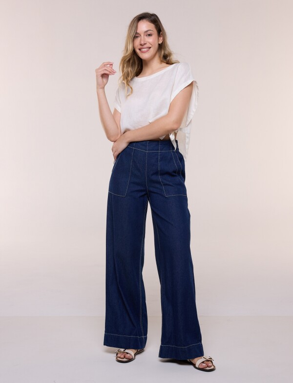 Jean Pull On Wide Leg JEAN OSCURO