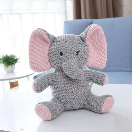 Peluches de Animales Tejidos Crochet c/ Cascabel Bebés Niños Elefante