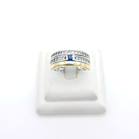 Anillo de plata 925, double en oro 18 ktes y circonias. Anillo de plata 925, double en oro 18 ktes y circonias.