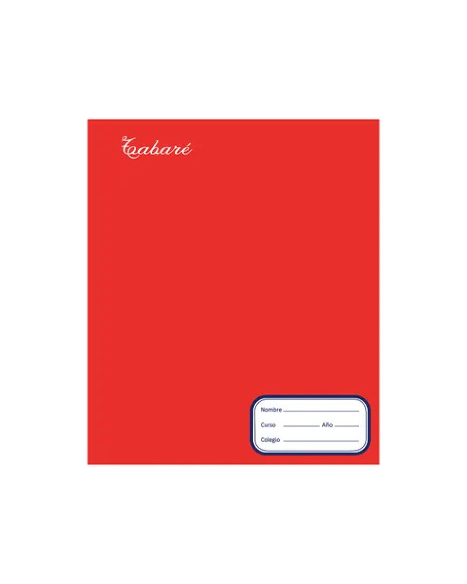 Cuaderno Tabare Tapa Color 96 Hojas - Rojo 