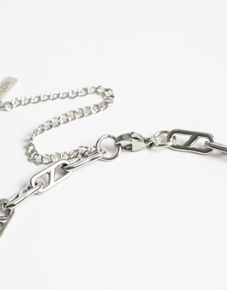 Collares Cortos Metal Collar De Acero Men's Collection - Plateado