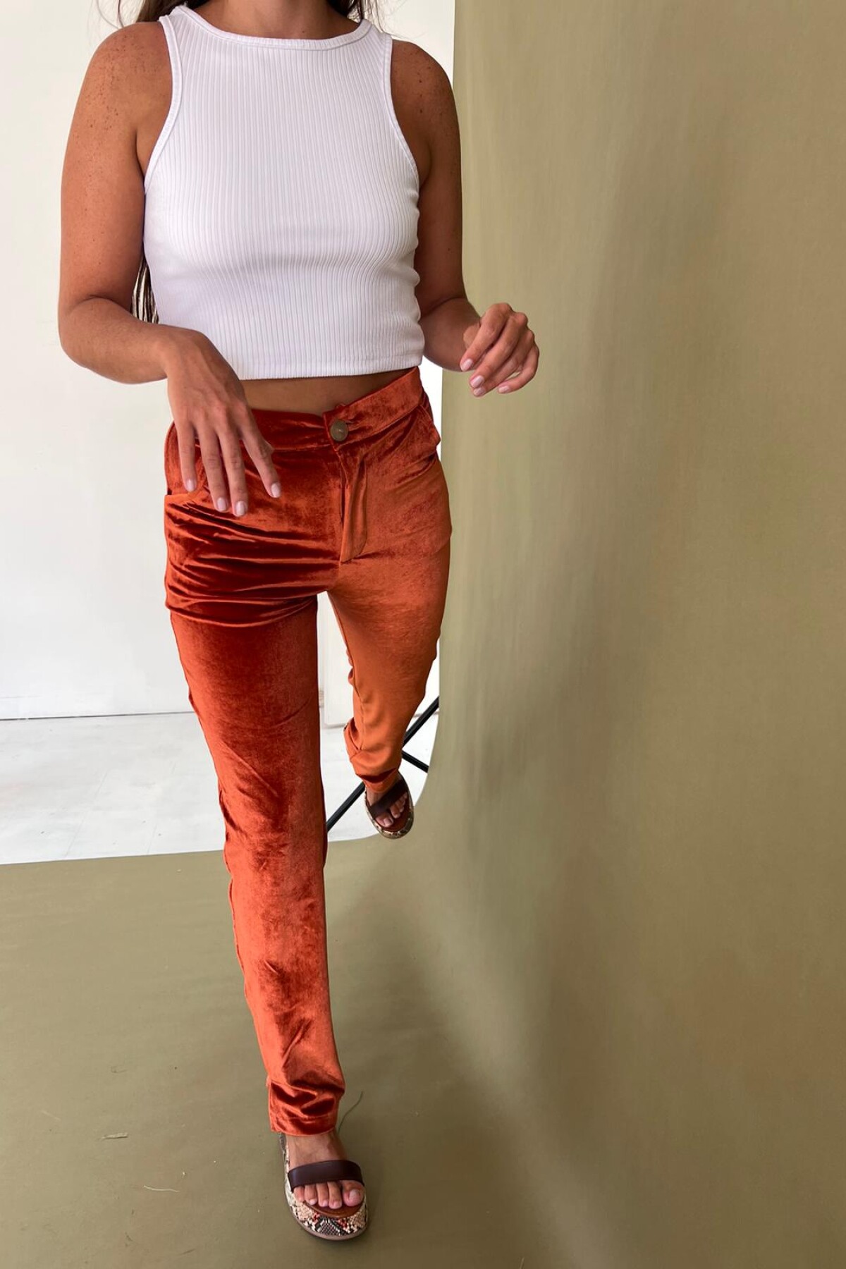 Velvet Suit Pant Terracota