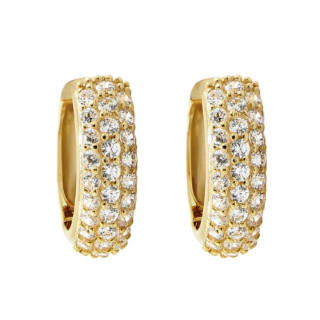 Caravanas aros Leticia de oro amarillo 18k con circonias Caravanas aros Leticia de oro amarillo 18k con circonias