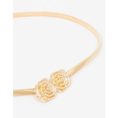 Cinturón Elástico Con Flor Dorado
