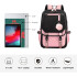 Pack x3 Mochila Kawaii Impermeable Usb Multuso Resistente Variante Color Rosa Negro