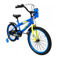 Bicicleta Infantil Rodado 20 Con Rueditas Auxiliares Y Portabotellas Azul