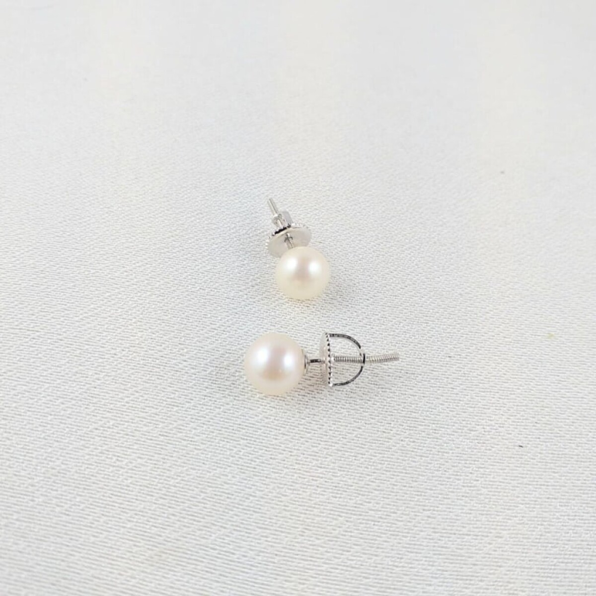 Caravanas de Plata 925 Perla 6 1.2-7 mm - Blanca 