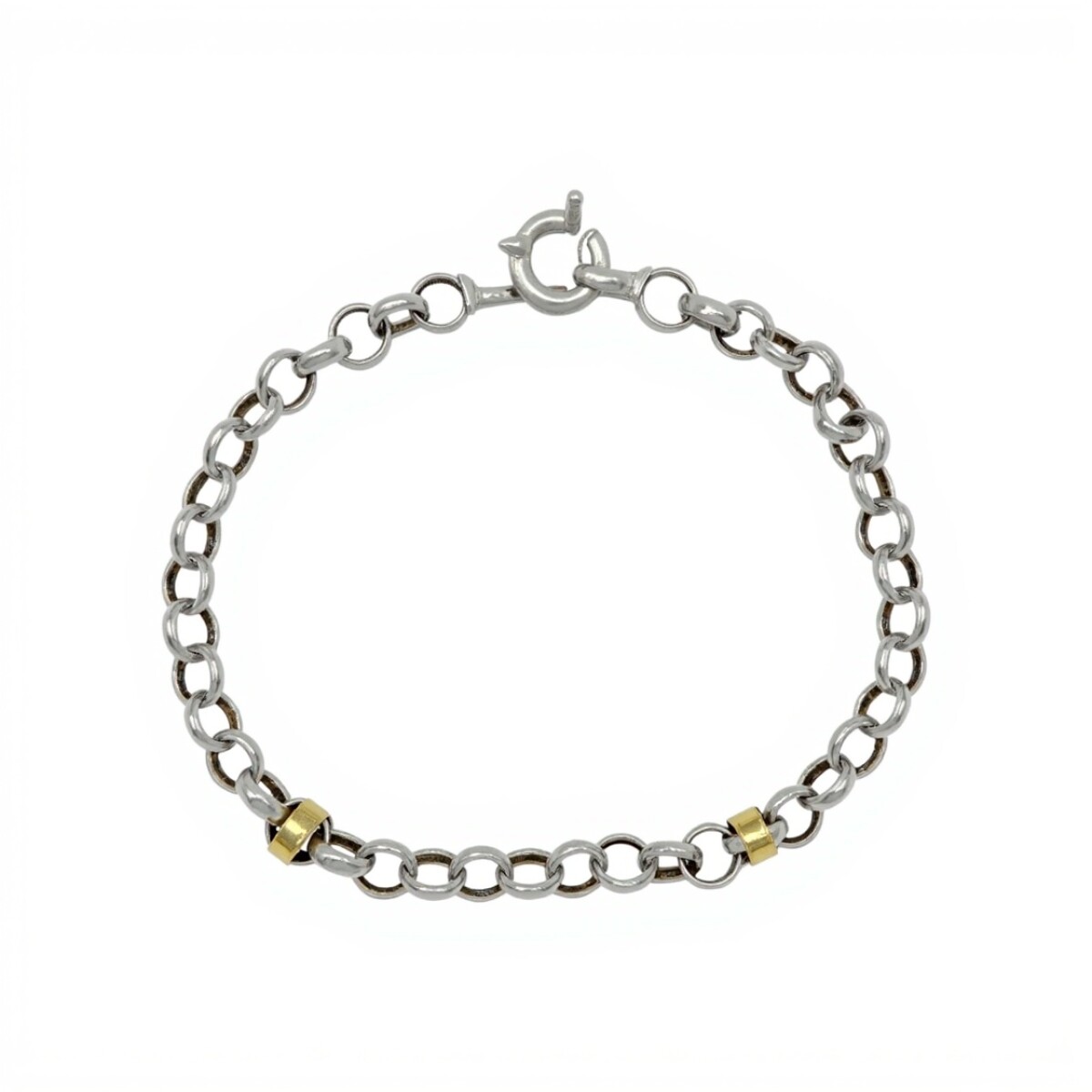 Pulsera Rolo-Plata y Oro-Sin piedra-PU5034 - sinpiedra 