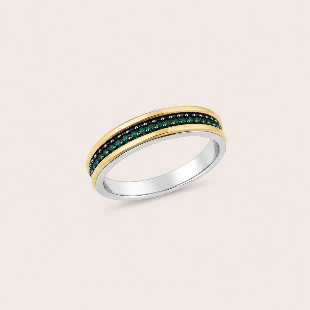 Anillo Murat Green - Plata y Oro 