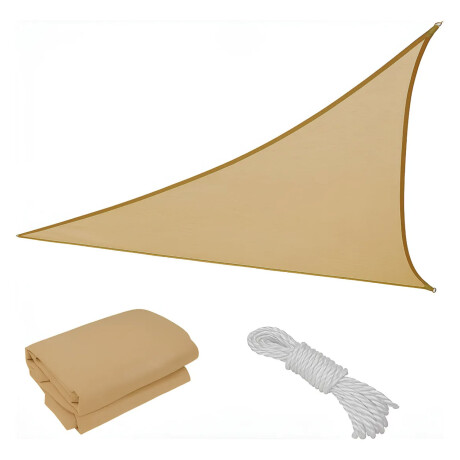 Toldo Lona Vela Triangular 3.6x3.6x3.6Mt Sombra p/ Exterior Beige