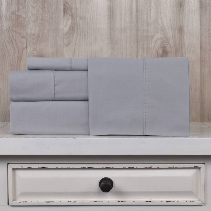 Juego de Sábanas 2 Plazas Queen Lisa 400 Hilos Gris