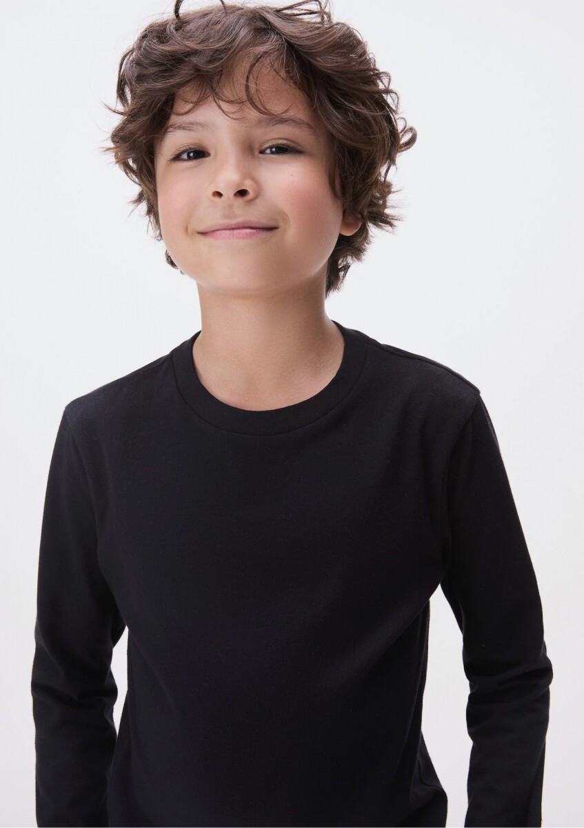 CAMISETA ML MASC - PRETO ESCURO 