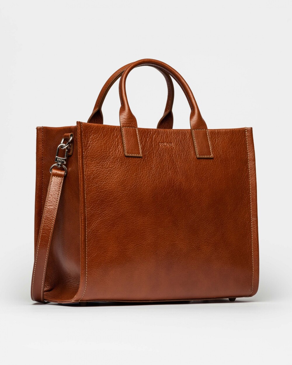 Cartera de mano Capri en cuero vegetal liso Cuoio