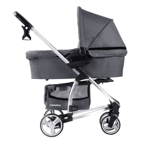 Kit Cochecito Carestino London 3 en 1 + Moisés + Butaca + Accesorios Gris