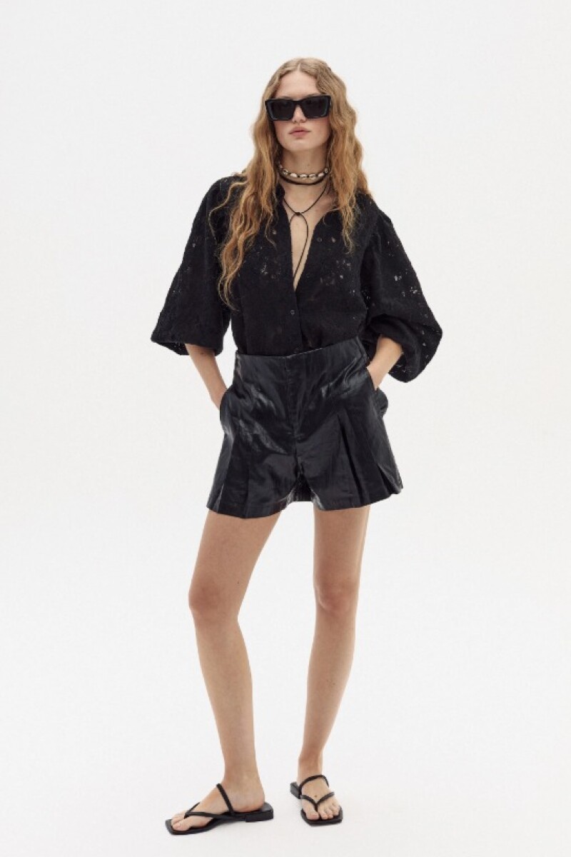 CLAIRE COTTON LACE SHIRT Negro