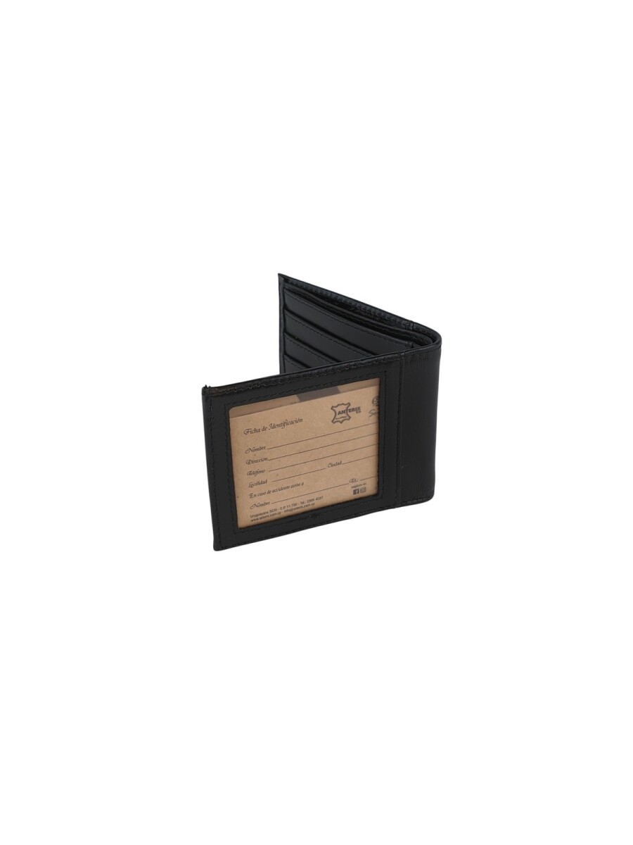 Billetera de hombre con visor exterioir para documentos - Negro 