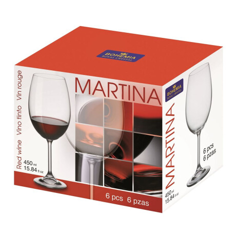 Set X6 Copas de Agua 450Ml en Cristal Martina Lara Bohemia Transparente